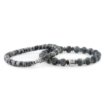 Kralen Armband Joe - Grijs - 8mm en 6mm Labradoriet