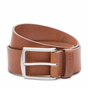 DTCH.FIT Leren heren jeans riem Levi - cognac - 4cm breed - 85cm