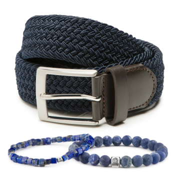 Kralen armband Paul & Elastische riem Mylo - Blauw