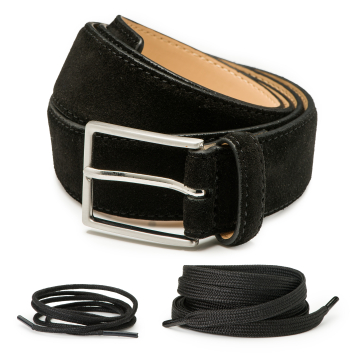 Suède heren riem Bobby & Klassieke en Sneakerveters - Set