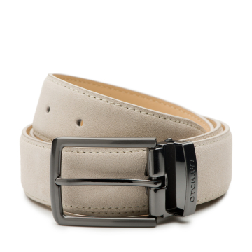 DTCH.FIT Suède riem Oliver Beige - verstelbare GunMetal gesp - 3,5cm breed - 85cm