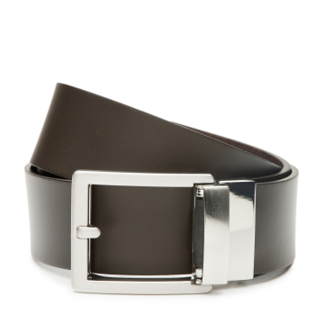 DTCH.FIT donkerbruine leren riem Nathan met automatische sluiting - zonder gaatjes - 3,5cm breed - 85cm