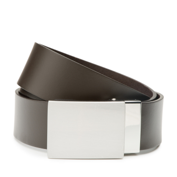 DTCH.FIT donkerbruine leren riem Virgil met automatische plaatgesp sluiting - zonder gaatjes - 3,5cm breed - 85cm