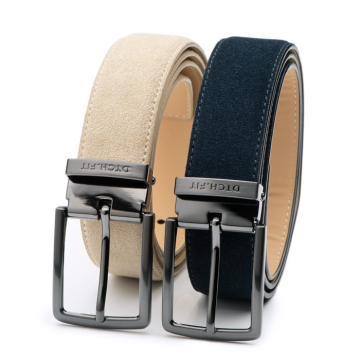 DTCH.FIT Suède riem Oliver - verstelbare GunMetal gesp - duo pack - 3,5cm breed
