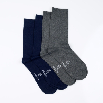 DTCH.FIT 4-pack Classic Socks Navy Blue & Dark Gray - Size EU 41-46