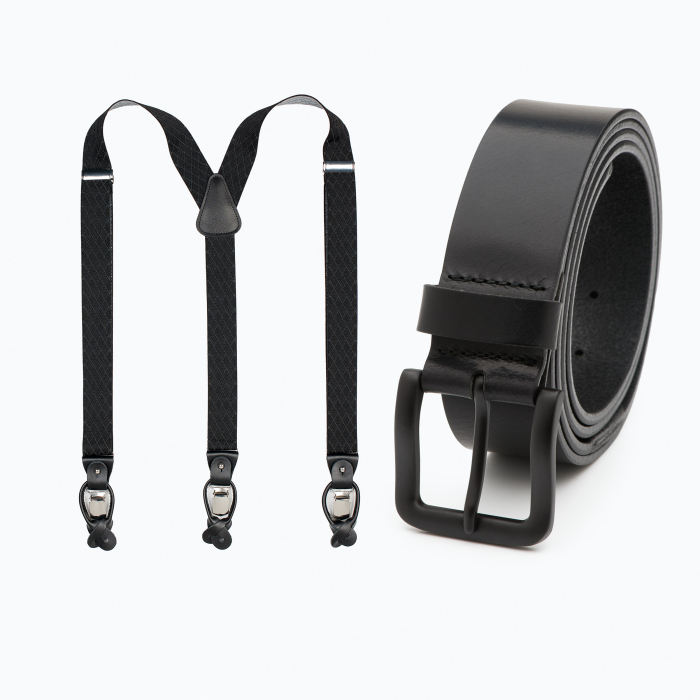 Zwarte Bretels - 3,5cm breed & Lange zwarte riem Jack XXL – 4cm breed main product photo