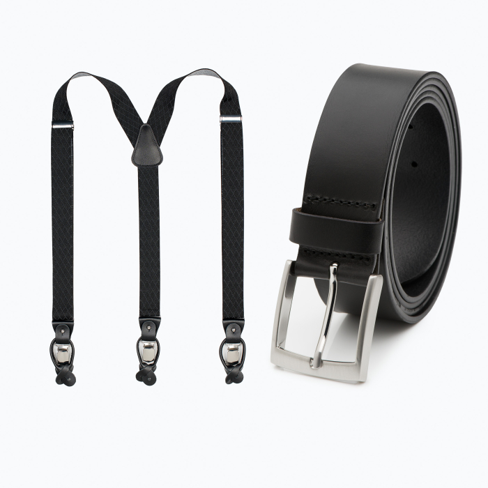 Zwarte Bretels - 3,5cm breed & Lange zwarte riem Shane XXL – 4cm breed main product photo